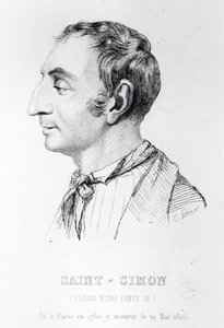 Claude Henri de Rouvroy, Count of Saint-Simon, engraved by Perrot by French School