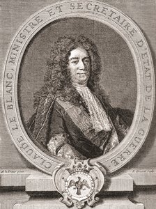 Claude Le Blanc, 1669-1728. French Royal Official of the Ancien Regime and Twice Secretary of State for War. From Les Heures Libres Published 1908 by French School