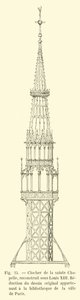 Bell tower of the Sainte Chapelle, rebuilt under Louis XIII, Reduction of the original drawing belonging to the library of the city of Paris by French School