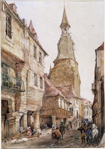 Clock tower in Dinan by French School