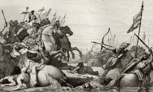 Clodion, The Hairy Retreats Across the Bridge after his Defeat by Aetius, from 