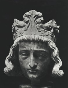 Clovis II, Merovingian Frankish king of Neustria and Burgundy, from Abbey of Saint-Denis, original 13th century (plaster cast)