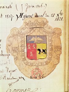 Coat of arms of Charles Maurice de Talleyrand-Périgord (1754-1838) Prince of Benevento by French School