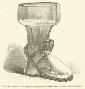 Collection A Jubinal, The Stirrup Cup, 16th Century Glass (engraving) by French School