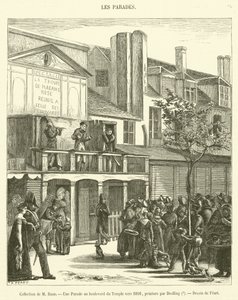 Collection of M. Baur, A Parade on the Boulevard du Temple around 1816 (engraving) by French School