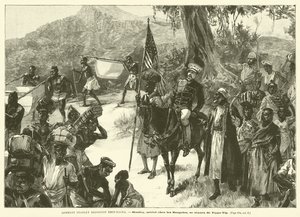 How Stanley Rejoined Emin Pasha (engraving) by French School