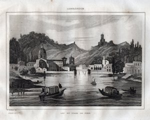 Lake Como. Engraving from 