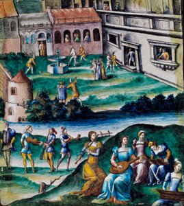 Concert in the Courtyard of a Castle by French School
