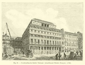 Construction of the National Theater, Currently the French Theater, 1789 by French School