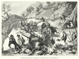Convoys of Wounded Surprised and Massacred by Guerrillas (engraving)