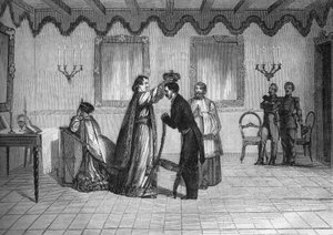 Coronation of King Radama II of Madagascar (1829-1863) by the French Catholic priest Jouen by French School