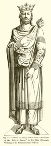 Costume of King Louis le Jeune, Miniature of the Rois de France, by Du Tillet, Sixteenth Century, in the National Library of Paris by French School