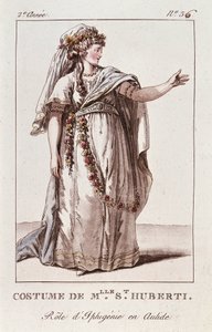 Costume of Miss Huberti for the Role of Iphigenia in Aulide de Gluck