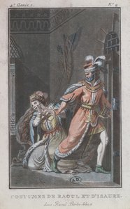 Costumes of Raoul and Isaure, from the opera Raoul Barbe-Bleue, 1790 by French School