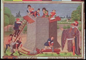 Building the Tower of Babel, miniature from 