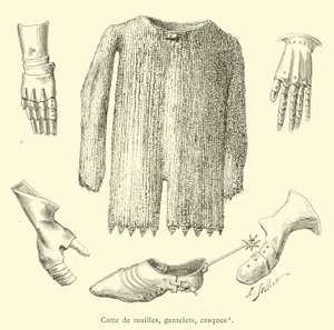 Chainmail, Gauntlets, Helmets (engraving) by French School