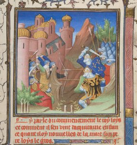 Battle of Louis VII and his father, from Grandes Chroniques de France by French School