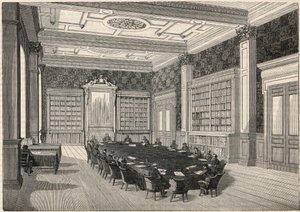 Cour des comptes - Library and council room - Engraving in 