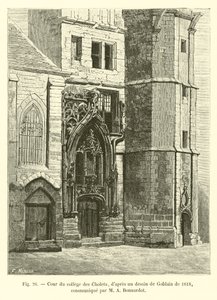 Courtyard of the College of Cholets, after a drawing by Goblain from 1818, communicated by Mr. A. Bonnardot by French School