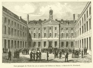 Main Courtyard of the School of Arts and Crafts of Chalons-sur-Marne (engraving)