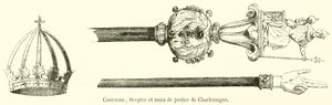 Crown, Scepter and Hand of Justice of Charlemagne by French School