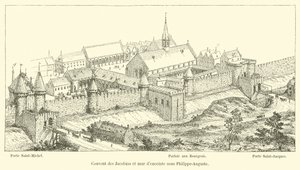 Convent of the Jacobins and city wall under Philippe-Auguste by French School