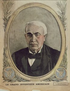 Cover illustration of Le Petit Journal depicting Thomas Alva Edison, 1917