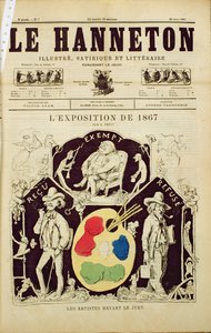 Cover of Le Hanneton, depicting The Artists Before the Jury at the 1867 Exhibition by French School