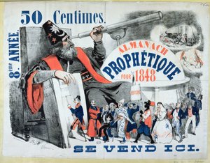 Cover of a Prophetic Almanac depicting Nostradamus by French School