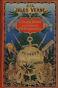 Cover of the Book "The Aerien Village" from 1901 by Jules Verne