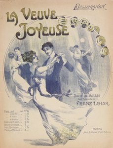 Cover of the score sheet for La Valse Ballsirenen from The Merry Widow by Franz Lehar by French School