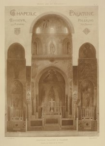 Cross-Section from the East End of the Palatine Chapel, Palermo, Sicily, from Fragments of Architecture of the Middle Ages and the Renaissance, engraved by Jules Adolphe Chauvet