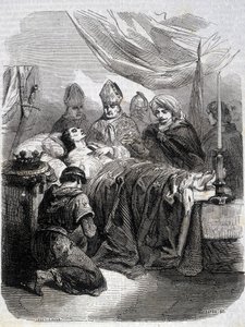 Death of Saint Louis in Palestine in 1270 - in “Histoire de France” by L.-P. Anquetil by French School