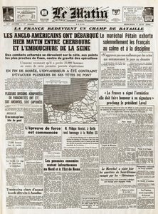 Debarkment of Normandy June 1944 - Normandy landings 6 June 1944 (D-Day) - On the morning, Thursday 7 June 1944 the Anglo-Americans left yesterday morning between Cherbourg and the mouth of the Seine by French School