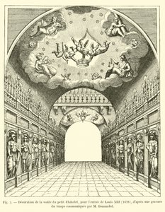 Decoration of the vault of the Petit Chatelet, for the entry of Louis XIII, 1628, after an engraving of the time communicated by Mr. Bonnardot by French School