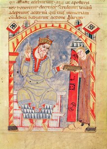 Dedication to Charles the Bald, from La Vie de St. Amand by French School