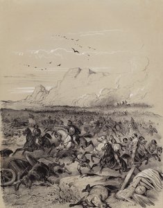 Defeat of the invading Cimbri by the Roman general Gaius Marius at the Battle of Vercellae, Italy by French School