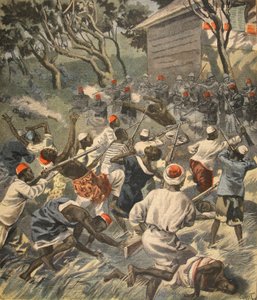Defeating the Sakalava people, Madagascar, illustration from Le Petit Journal: Supplement illustre, 3rd April 1898