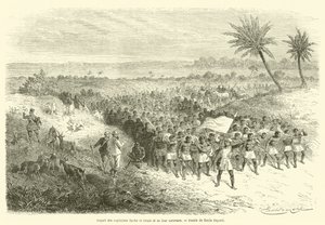 Departure of Captains Speke and Grant and their caravan by French School