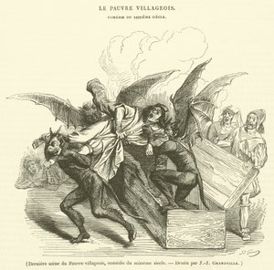 Final scene of The Poor Villager, comedy of the sixteenth century by French School