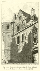 Last remains of the College of Cluny at the corner of rue de Cluny and rue des Gres, 1848 by French School