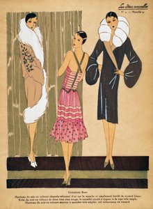 Designs for Evening Coats and Dress from Créations Beer, Les Idées Nouvelles by French School