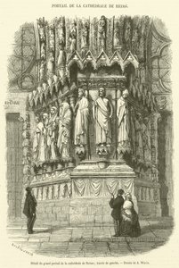 Detail of the Main Portal of the Reims Cathedral (detail) by French School