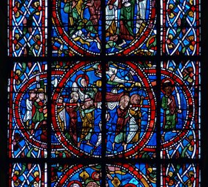 Detail from a Window Depicting the Funeral, from the Death and Assumption of the Virgin Mary by French School