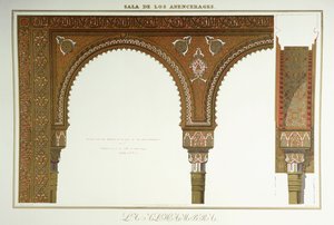 Details of the Arches in the Sala de los Abencerages by French School