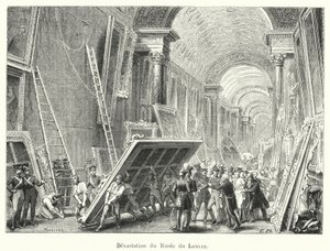Devastation of the Louvre Museum (engraving) by French School