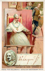 Diego Velasquez, Spanish painter, and portrait of Pope Innocent X by French School