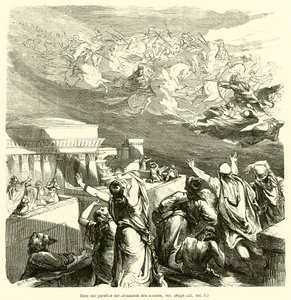 God Appears Over Jerusalem with Armies, etc. by French School