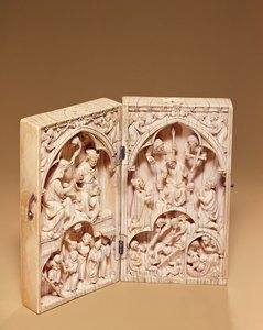 Diptych with the Coronation of the Virgin and the Last Judgement, c.1260-70 by French School
