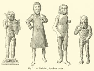 Deities, iron figurines by French School